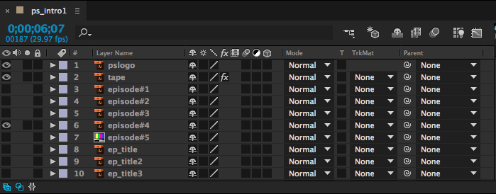 adobe after effects layers panel