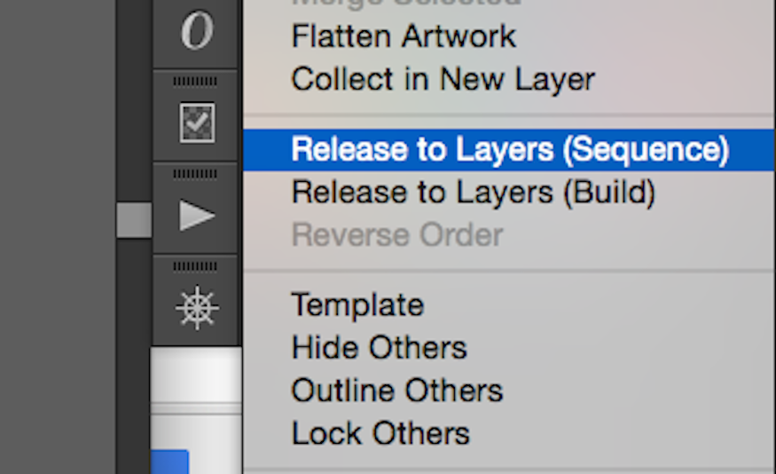 release to layers in adobe illustrator layers panel