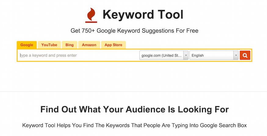 keyword tool screenshot