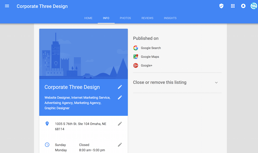 Google My Business Editing Dashboard
