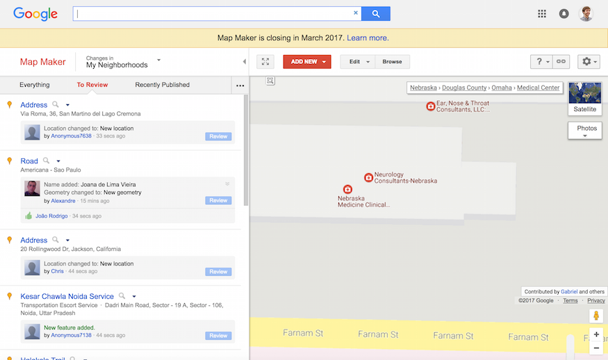 Google Map Maker screenshot