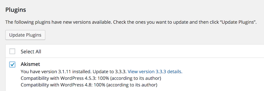 using plugins tested with your version of wordpress