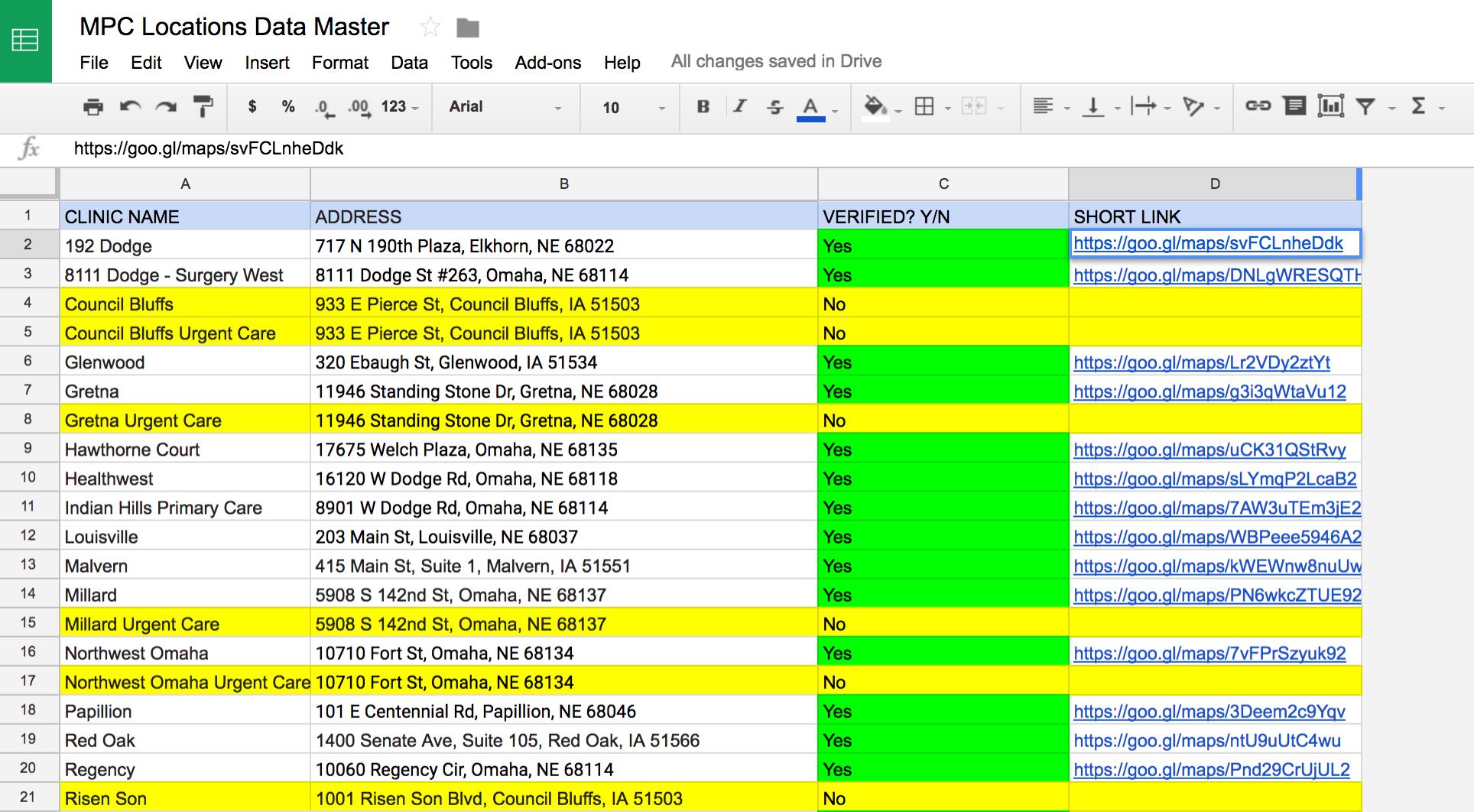 manual spreadsheet audit local seo
