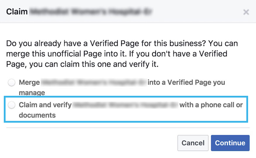 claim and verify duplicate facebook page