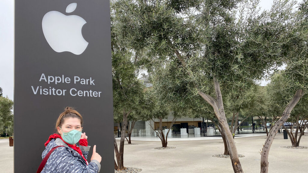 Carolyn at the Apple Visitor Center